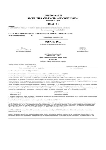 Miniature Block 10-K Rapport annuel 2018