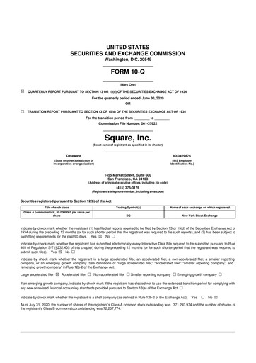 Miniature Block 10-Q Rapport trimestriel 2020 