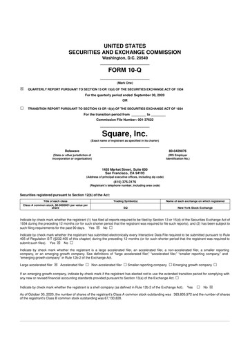 Miniature Block 10-Q Rapport trimestriel 2020 