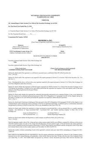 Thumbnail Biomerica 10-K Annual Report 