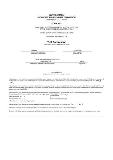Miniature Anixa Biosciences 10-Q Rapport trimestriel 2015 