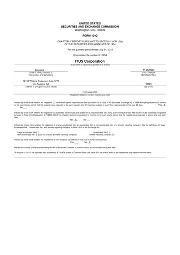 Miniature Anixa Biosciences 10-Q Rapport trimestriel 2015 
