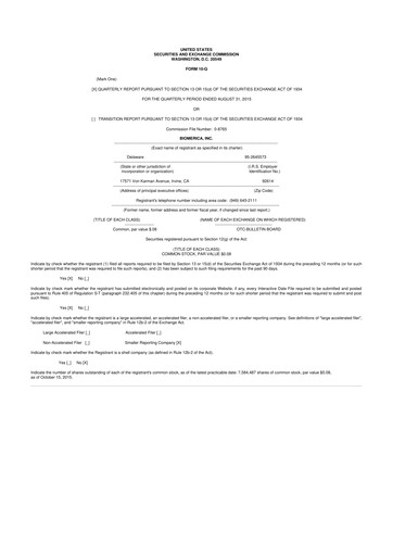 Vorschaubild Biomerica 10-Q Quartalsbericht 2016 