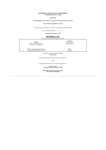 Thumbnail Biomerica 10-K Annual Report 2016