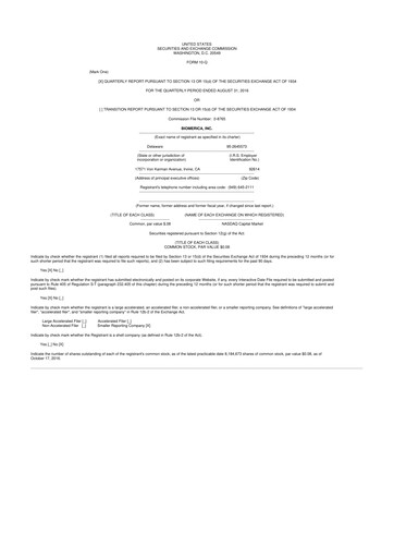 Vorschaubild Biomerica 10-Q Quartalsbericht 2017 