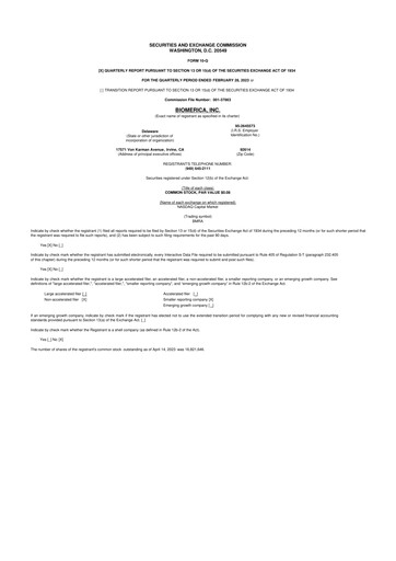 Vorschaubild Biomerica 10-Q Quartalsbericht 2023 