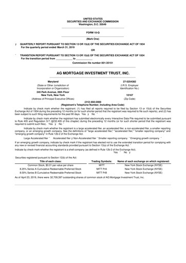 Thumbnail TPG Mortgage Investment Trust 10-Q Quarterly Report FY 
