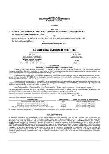 Thumbnail TPG Mortgage Investment Trust 10-Q Quarterly Report FY 