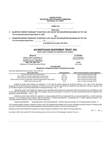 Thumbnail TPG Mortgage Investment Trust 10-Q Quarterly Report FY 