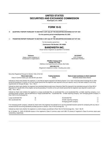 Vorschaubild Bandwidth 10-Q Quartalsbericht 2022 