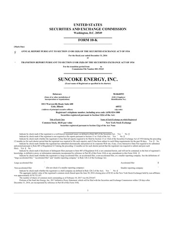 Thumbnail SunCoke Energy
 10-K Annual Report 2016