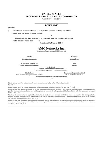 Thumbnail AMC Networks
 10-K Annual Report 2013
