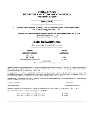 Thumbnail AMC Networks
 10-Q Quarterly Report FY2017 