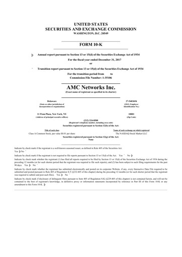 Thumbnail AMC Networks
 10-K Annual Report 2017