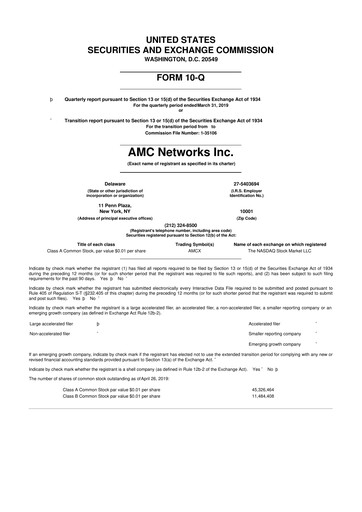 Thumbnail AMC Networks
 10-Q Quarterly Report FY2019 
