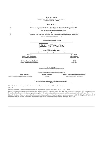 Thumbnail AMC Networks
 10-K Annual Report 2021