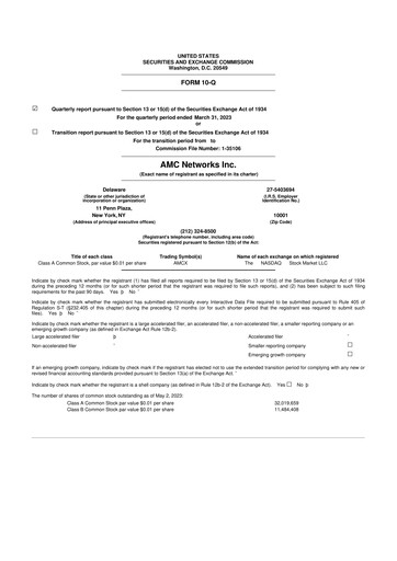 Thumbnail AMC Networks
 10-Q Quarterly Report FY2023 