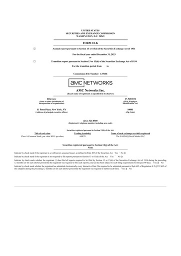Thumbnail AMC Networks
 10-K Annual Report 2023