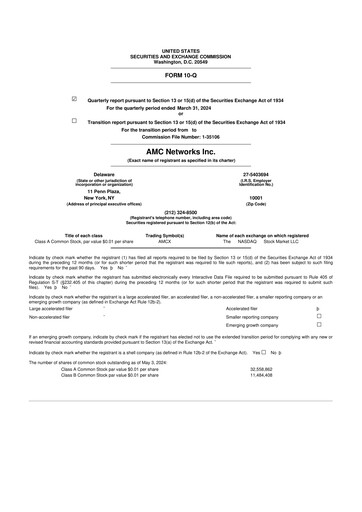 Thumbnail AMC Networks
 10-Q Quarterly Report FY2024 