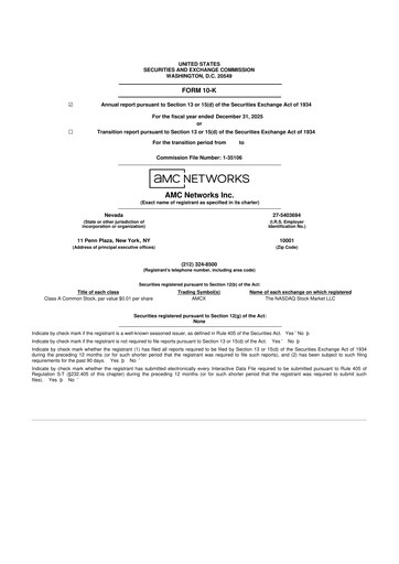 Thumbnail AMC Networks
 10-K Annual Report 2025