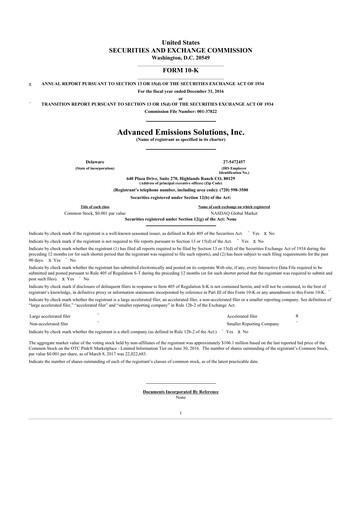 Thumbnail Arq Inc. 10-K Annual Report 2016