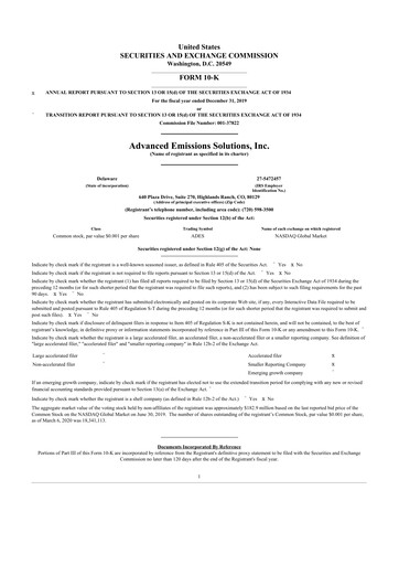 Thumbnail Arq Inc. 10-K Annual Report 2019