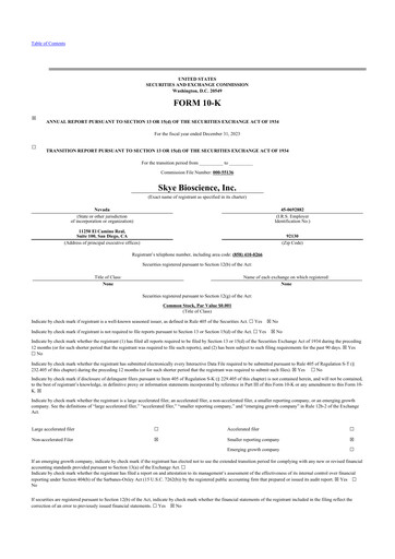 Thumbnail Skye Bioscience 10-K Annual Report 2023