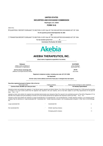 Thumbnail Akebia Therapeutics 10-Q Quarterly Report FY2025 
