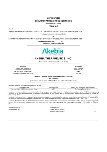 Thumbnail Akebia Therapeutics 10-Q Quarterly Report FY2026 