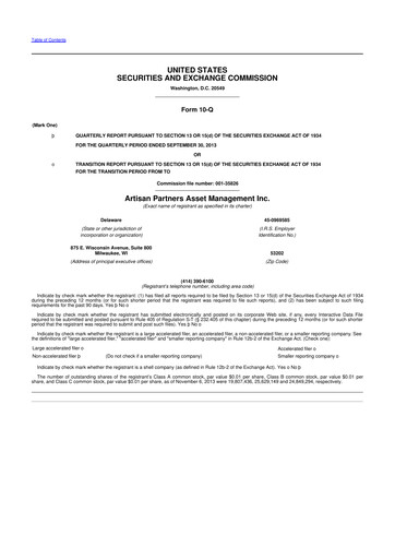 Thumbnail Artisan Partners 10-Q Quarterly Report FY2013 