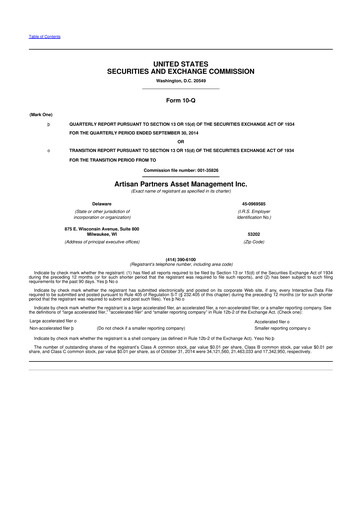 Thumbnail Artisan Partners 10-Q Quarterly Report FY2014 