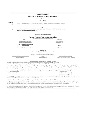 Thumbnail Artisan Partners 10-K Annual Report 2019