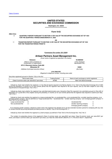 Thumbnail Artisan Partners 10-Q Quarterly Report FY2022 