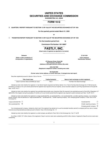 Thumbnail Fastly
 10-Q Quarterly Report FY2020 