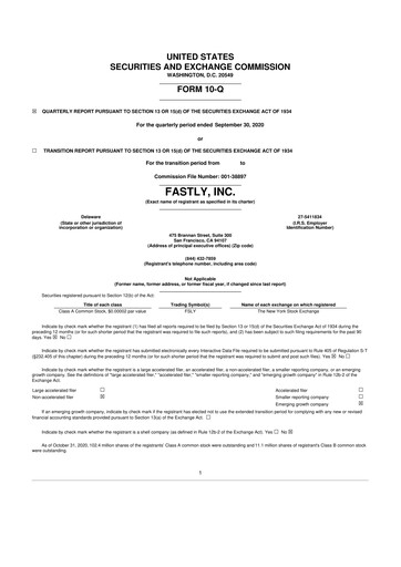 Thumbnail Fastly
 10-Q Quarterly Report FY2020 