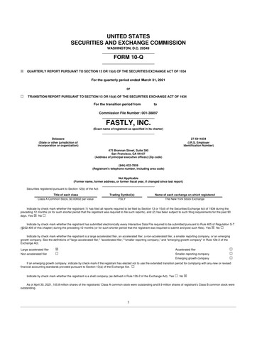 Thumbnail Fastly
 10-Q Quarterly Report FY2021 