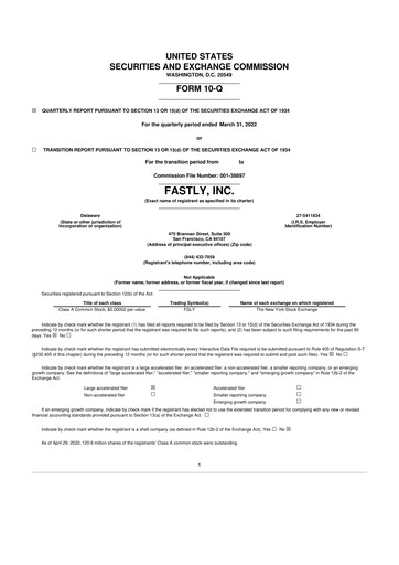 Thumbnail Fastly
 10-Q Quarterly Report FY2022 