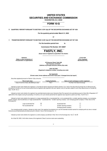 Thumbnail Fastly
 10-Q Quarterly Report FY2025 