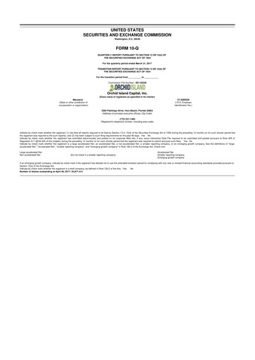 Thumbnail Orchid Island Capital
 10-Q Quarterly Report FY2017 