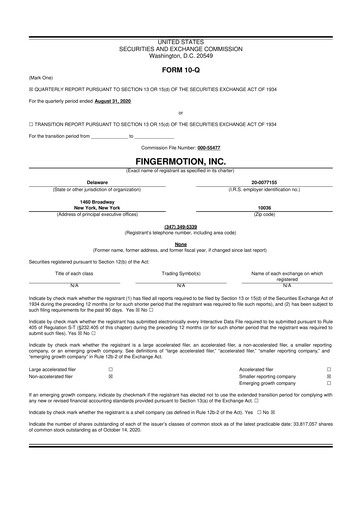 Thumbnail FingerMotion
 10-Q Quarterly Report FY2021 