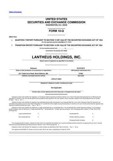 Thumbnail Lantheus Holdings 10-Q Quarterly Report FY2019 