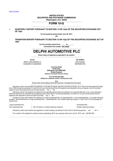 Thumbnail Aptiv 10-Q Quarterly Report FY2012 