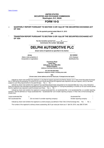 Thumbnail Aptiv 10-Q Quarterly Report FY2015 