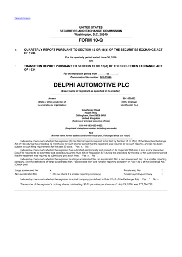 Thumbnail Aptiv 10-Q Quarterly Report FY2016 