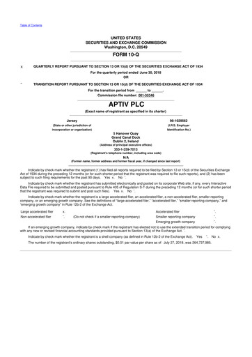 Thumbnail Aptiv 10-Q Quarterly Report FY2018 