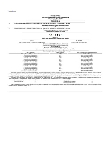 Thumbnail Aptiv 10-Q Quarterly Report FY2025 