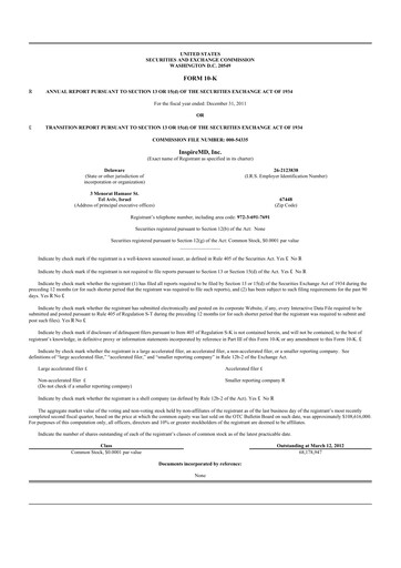 Thumbnail InspireMD 10-K Annual Report 2011