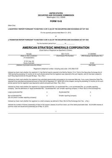 Vorschaubild MARA Holdings
 10-Q Quartalsbericht 2012 