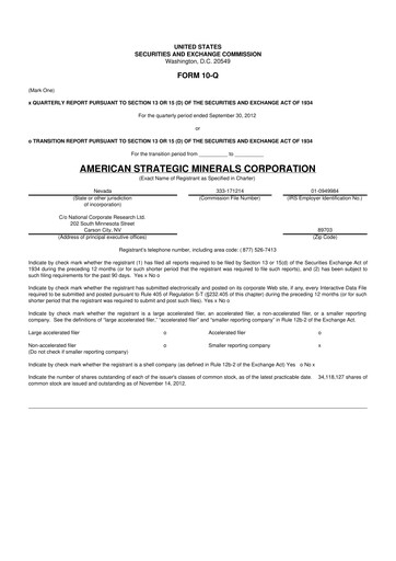 Vorschaubild MARA Holdings
 10-Q Quartalsbericht 2012 