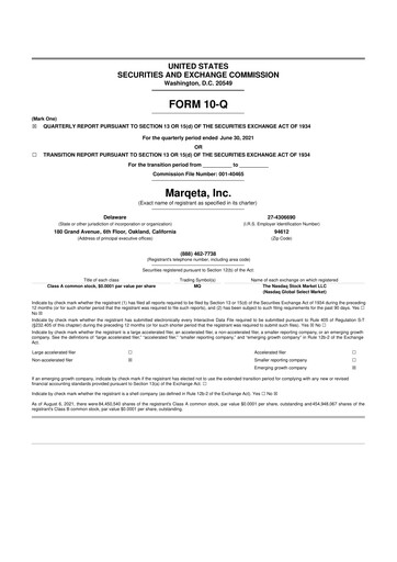 Thumbnail Marqeta 10-Q Quarterly Report FY2021 